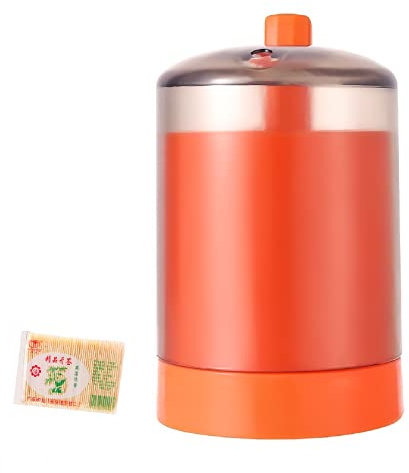 GODLON Dispensador De Palillos Palillero+100 Palillos De Dientes Caja De Palillos De Dientes Creativa Portátil (Naranja)