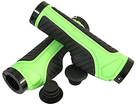 Fahrrad Lenkergriffe, 1 Paar Weich Gummi rutschfest Lenker Griff Ergonomisch Stoßfest Handgriffe Lenkergriffe für Mountainbike, Downhill, Trekkingrad, E-Bike, Crossbike, Fixie, Dirt-Bike,Grün