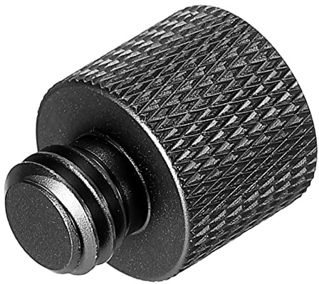 sourcing map Mic Stand Adapter 1/4 Buchse auf 3/8 Stecker Kamera Schraubgewinde Adapter für Mikrofon Stativ Ständer Schwarz