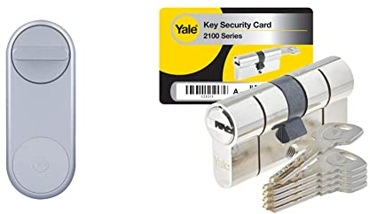 Yale Linus Smart Lock Serratura digitale 05/101200/SI, argento, serratura sicura e senza chiavi & YC2100 - Cilindro di serratura per frizione, YC2100 DB 40X50 NI