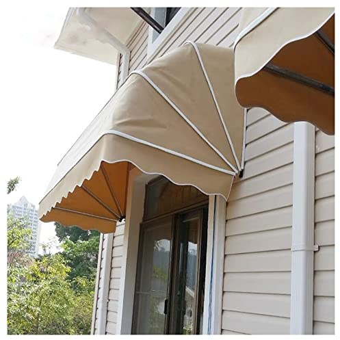 Tenda da Sole per Finestre - Tenda A Cappottina Pieghevole - Blocca Neve E Pioggia - Copertura in Tessuto di Poliestere - Telaio in Lega di Alluminio - Completamente Assemblato (Colore : Beige, Tagl
