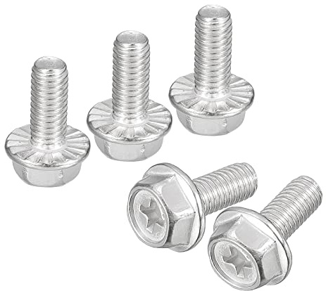 sourcing map 10 Stück Linsenkopfschraube, Flanschschraube, M6 x 14mm Sechskantschraube, Innensechskan M3 Schraubent, Vollgewinde Edelstahlschrauben, Edelstahl V2A, für Heimwerker, Silber
