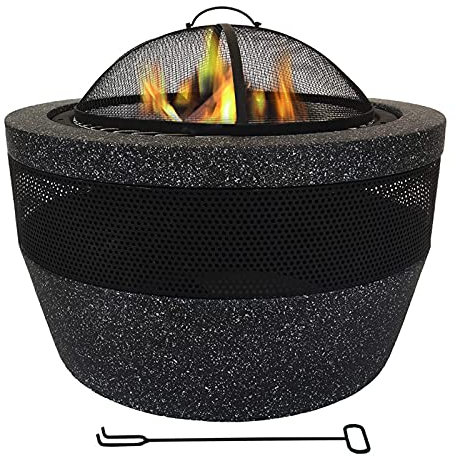 ZAANU Feuerstelle, holzbefeuerte Feuerstelle, ultratiefes Metall-Kohlenbecken, Grill-Heizfeuerstelle, 27-Zoll-Multifunktions-Grillkamin