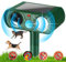 Repelente de gatos para jardines, repelente solar ultrasónico de animales, espantador ultrasónico de fijación rápida con estaca de tierra/sensor de movimiento PIR, repelente de animales, disuasorio de