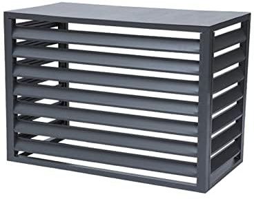 Cache climatiseur exterieur aluminium,Housse de climatiseur, Couverture Etanche Climatiseur, caisson anti bruit pompe à chaleur,cache clim,Étanche À La Poussière Et À L'eau (Color : Black B, Size :