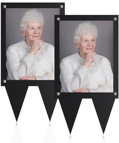 Tikitup 5x7 Grave Waterproof Photo Frame,Decorationfor Cemetery,Memorial Gifts, Sympathy Gift,Pet Photo Frame，Cemetery Decorations (2pcs)