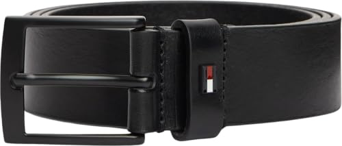 Tommy Hilfiger Herren Gürtel Adan 3,5 cm Ledergürtel, Schwarz (Black), 140 cm