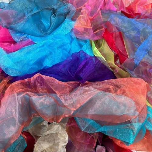 Organza Fabric Surprise Bag of Cut Offs & Scraps (Bag of Cut Offs) (250 Grams)