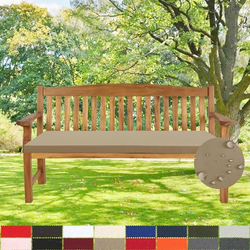 PHUSTJKL Bankkissen Bankauflage Outdoor Wasserdicht Stuhlkissen, 3CM Dicke rutschfeste Waschbar Abnehmbarem Gartenbankauflage, Sitzkissen für Gartenmöbel Schaukel Terrasse Drinnen, 160X40X3CM