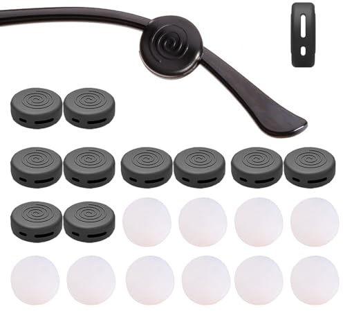OPUGIT Brillen-Ohrgriffe, 10 Paar, Brillenbügel-Hülsenhalter, rutschfester Silikon-Ohrbügel für Kinder und Erwachsene, schwarz/transparent