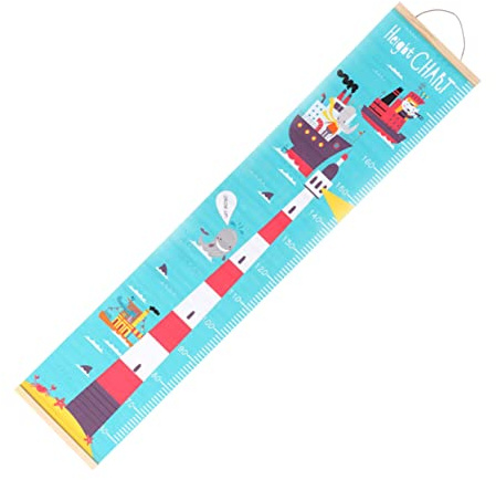 VICASKY Nordisches Wachstumsmessband für Kinder mit Leuchtturm Motiv und Ölleinwand Rollbar für Einfache Aufbewahrung Kinderzimmerdekoration