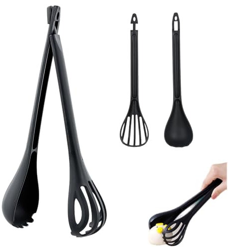 Fokroin Salatbesteck zweiteilig, Salatbesteck und Salatzange Kunststoff, Salatbesteck Kunststoff, Salatzange Kunststoff, Salatlöffel, Salat Besteck Spülmaschinenfest Küchenhelfer für Salat