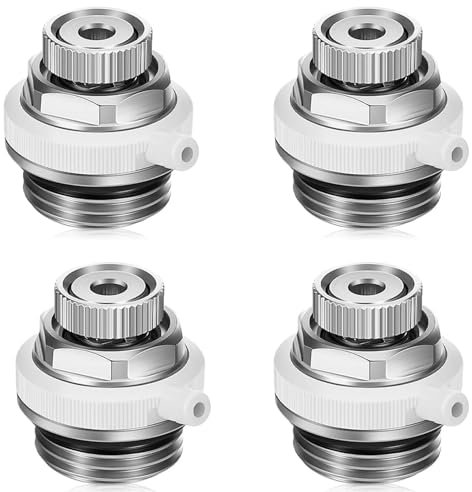 Sfiato automatico per radiatore in set da 4, per attacco 1/2,Valvola per radiatore con sfiato automatico autospurgante 1/2 BSP,Valvola di sfiato automatica per radiatore