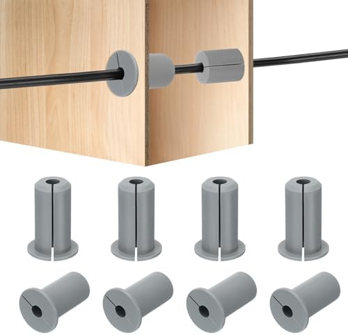 HiPicco 8Pcs Wall Grommets for Cables 3/4-Inch Silicone Cable Wall Bushing Feed Through Cable Routing Kit Accessories Wall Cable Pass Through for Ethernet with 7mm Hole, Grey