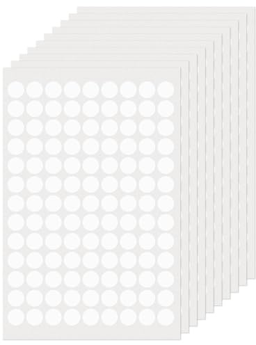FINDAT Vita runda etiketter 13 mm färgkodning cirkel prickklistermärken vinyl vattentäta självhäftande avtagbara självhäftande namnbrickor för hem kontor affärer 1170-pack
