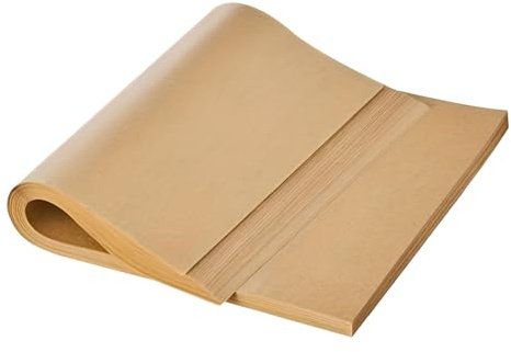 Feuilles de papier sulfurisé – Revêtement rectangulaire antiadhésif, feuille de poêle résistante à la graisse | Papier de cuisson robuste, papier non blanchi, passe au four, à rôtir pour