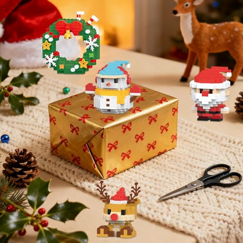 ARONRAVE Weihnachts Bausteine Set 4 Stück Weihnachts Mini Bausteine Klemmbausteine Weihnachten klemmbausteine Erwachsene DIY Geschenk Weihnachtsbaum-Dekorationen