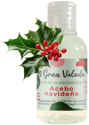 Gran Velada - Esencia Aromatica Acebo Navideño 250 ml | Esencia de Alta Pureza | Ideal para Jabones, Velas y Perfumes | Aroma Natural