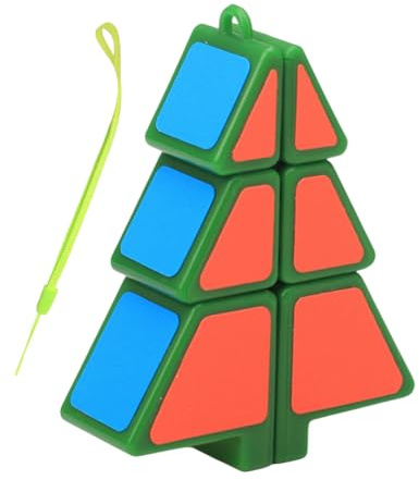Cubo Fidget en forma de árbol de Navidad – Puzzle rápido 1 x 2 x 3, Estimulación inteligente, Llavero ABS liso para divertirse en vacaciones | Juego creativo Adolescentes Adultos Decoración Regalo