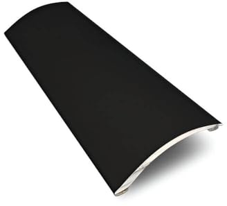 Express Nosings Self-Adhesive Aluminium Floor Transition Profile, 40mm Width, 15mm Height Difference, No-Drill Installation, Matt Black and Silver Finish (Matt Black)