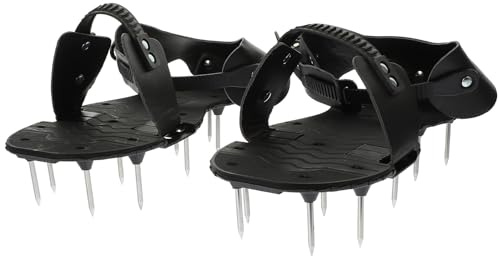 Hohopeti Zapatos Aireadores de Jardín Clavos Ajustables Talla Única Correa Ajustable Suela de PU Resistente para Césped y Pastizales Herramienta Manual para Aireación y Oxigenación del