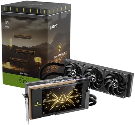 msi Gaming RTX 5090 32G Lightning Z Graphics Card (32GB GDDR7, 512-bit, Extreme Performance: 2775 MHz, DisplayPort x3 2.1a, HDMI 2.1b, NVIDIA Blackwell Architecture)
