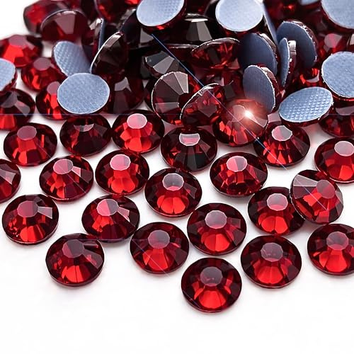 Hotfix Rhinestones Glass Iron On Crystals Flat Back Gems for Fabric, Clothing, Wedding Decoration & Dance Costume - Burgundy - SS20 (5mm) - 1000 Pieces