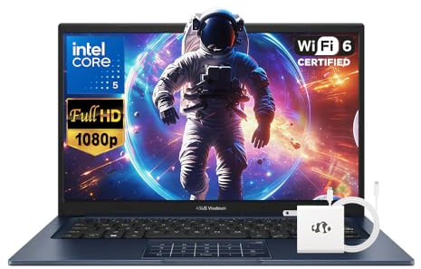 ASUS Vivobook - Computer portatile FHD Business da 14, Intel 10-Core 5 120U (Beats i7-1335U), 16 GB RAM 512 GB SSD, laptop scolastico per studenti universitari con copilota AI NumberPad Webcam