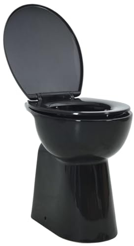 Inodoro alto sin borde con cierre suave inodoro inodoro asiento baño casa interior 7 cm cerámica negro 02_0003565