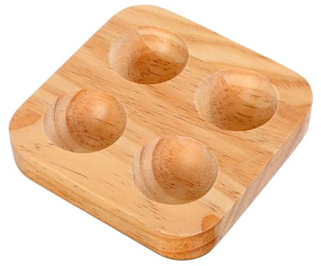 Contenitore per Uova in Legno da Tavolo per 4 Uova | Uso su Frigorifero e Scrivania, Esposizione Domestica e Decorazione, in Legno, Formato Compatto Singolo
