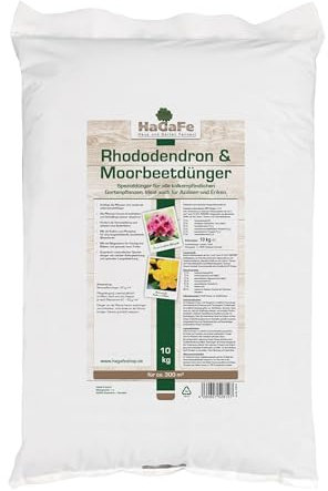 HaGaFe Rhododendron & Moorbeetdünger Azaleendünger Organisch Mineralischer Spezialdünger Für Alle Moorbeetpflanzen, 10kg (1x10kg)