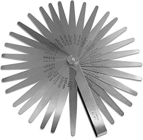 Spurtar 32 Klingen Fühlerlehre 0,03-1,00mm/0,001-0,04 Edelstahl Metrisch/Imperial Werkzeug zur Messung für Messung Gap Breite/Dicke/metrisch Größen