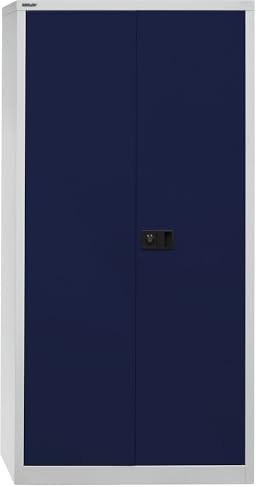 BISLEY | UNIVERSAL Flügeltürenschrank | HxBxT 1806 x 914 x 400 mm | 3 Fachböden | 4 Ordnerhöhen | lichtgrau/oxfordblau