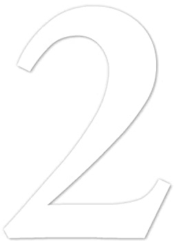 Zahlen-Aufkleber Nr. 2 in weiß I Höhe 10 cm I selbstklebende Haus-Nummer, Ziffer zum Aufkleben für Außen, Briefkasten, Tür I wetterfest I kfz_463_2
