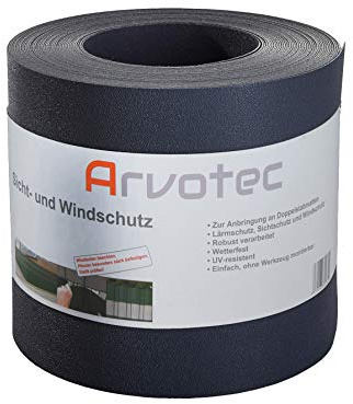 Sichtschutz, 25 Meter - 6 Farben wählbar - zur Anbringung an Doppelstabmatten - Lärm-, Sicht- & Windschutz - einfache Montage, ohne Werkzeug - 1,1 mm Stärke statt der üblichen 1,0 mm (Anthrazit)