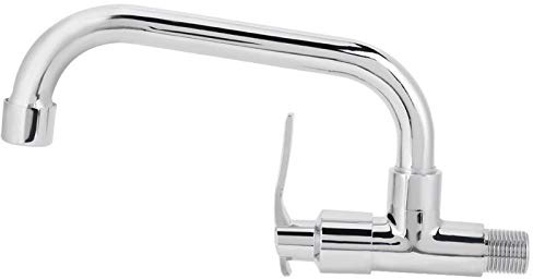 Grifo para fregadero de cocina G1 / 2in montado en la pared, grifo de agua para fregadero giratorio de 360 ​​° con un solo mango Grifo de agua fría para uso doméstico en la cocina(LQ-3092 25cm)