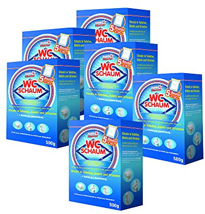 WC Reiniger Schaum | Kraftvoller Kalkentferner & Urinsteinlöser | WC Pulver Zauberschaum bekannt aus dem TV | Idealer Kloreiniger 1000g (5x100g 10er Set) (5 x 100g (10er Pack)) (5 x 100 g (6er Pack))