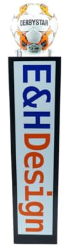 EH Design Schwarze Ballsäule für Fußball & Handball – Mobil & Wetterfest – Platz für Ihren Spielball – bedruckbar mit Vereins- oder Sponsorenlogo – Einlaufsäule & Werbefläche – Made in Germany