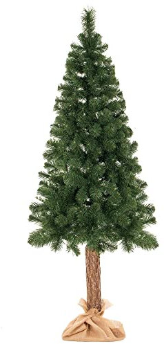 SPRINGOS Weihnachtsbaum künstlicher Kiefer-Baum mit Naturstamm 220 cm Detailgetreu Premium Qualität Christbaum inkl. Ständer und Jutestoff