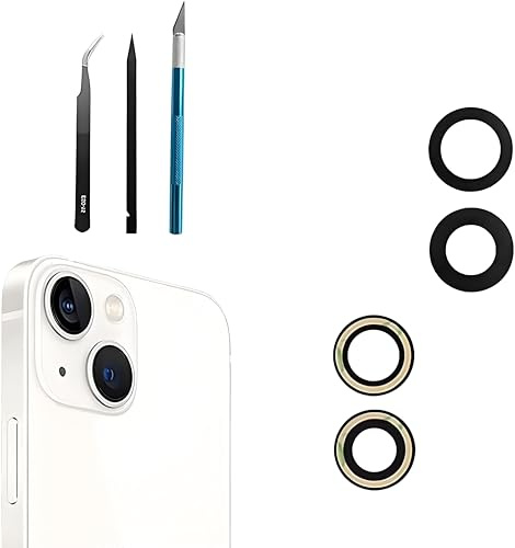 Dakexiong 13/13 Mini Back Camera Lens Replacement for iPhone 13/ iPhone 13 Mini Rear Camera Glass Lens Replacement with Repair Tool Kit, Anti-Lens Scratch