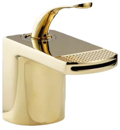 Bad Wasserhahn Badezimmer-Wasserfall-Waschtischarmatur Roségold Schwarz Für Zuhause Badezimmer Unterbau-Waschtisch Warm- Und Kaltwasserhahn Weiß Gold