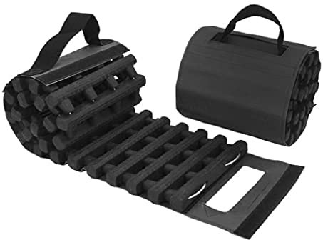 QUNINE Reifen-Traktionsmatte, robuste Bergungsspur mit Aufbewahrungstasche, Bergungsspurbretter für Sand, Schlamm und Schnee (Größe: 150 x 21 cm/59 x 8,3 Zoll) (150 x 21 cm/59 x 8,3 Zoll)