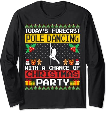 Pole Dancing Christmas Party Pole Dancer Xmas Ugly Style Langarmshirt