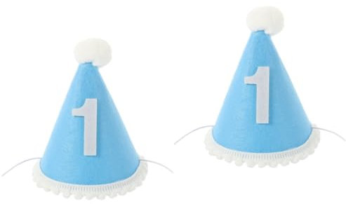 Abaodam 2stücke Birthday Hat Aus Weichem Filz Niedliches Geburtstagsaccessoire Für Jungen Für Erste Feier Unvergessliche Erinnerungen Schaffen Für Fotos Und Feiern