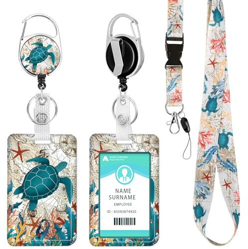 Ausweishülle mit Band, Ausziehbarer Schlüsselanhänger Badge Holder, Schlüsselband mit Karabiner für Frauen, Lehrer, Krankenschwester, Doktor, Student