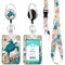 Porte Badge avec Cordon,Tour de Cou Badge avec Porte-Cartes,Porte Badge Enrouleur, Strap Neck avec Swivel Lobster Clasp pour Porte Badges d'Identification