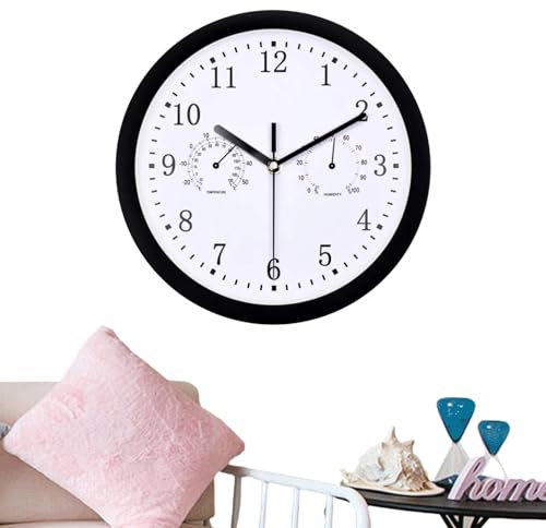 Wetterfeste Outdoor-Uhr | wasserdichte Gartenuhr | Outdoor-Wanduhren | wasserdichte Außenuhren, Terrassenuhren, Pooluhr, Hygrometer, für Terrasse, Pool, Garten, Veranda, Heimdekoration