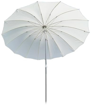 Parasol de plage de 200 cm avec inclinaison, parasol de jardin en aluminium beige avec 16 baleines en fibre de verre et hauteur réglable, parasol portable avec protection UPF 50+