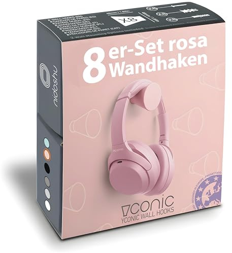 nidoshu Appendiabiti da Parete Singoli rosa - Attaccapanni da Muro per Ingresso Moderno Bagno o Cucine - Appendini Originali - Ganci Appendi Abiti con viti a scomparsa (Set da 8 appendini, rosa)