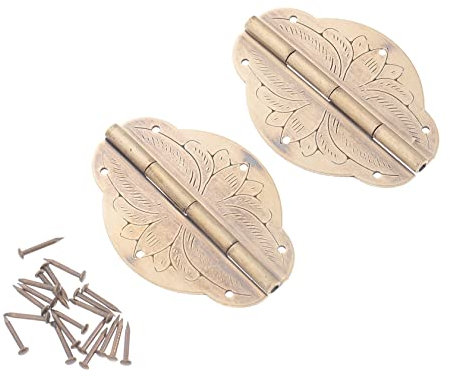 KONTONTY 2stücke Messing Scharniere Retro Stil Für Schmuckkästchen Holzboxen Und Schränke Dekorative Langlebige Möbelbeschläge Für Schmuck Geschenkboxen Einfache Montage